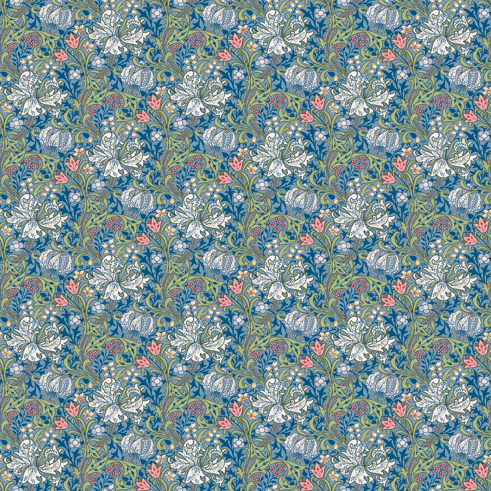 Home Decor Fabric - William Morris - Golden Lily - Blue - Image 2