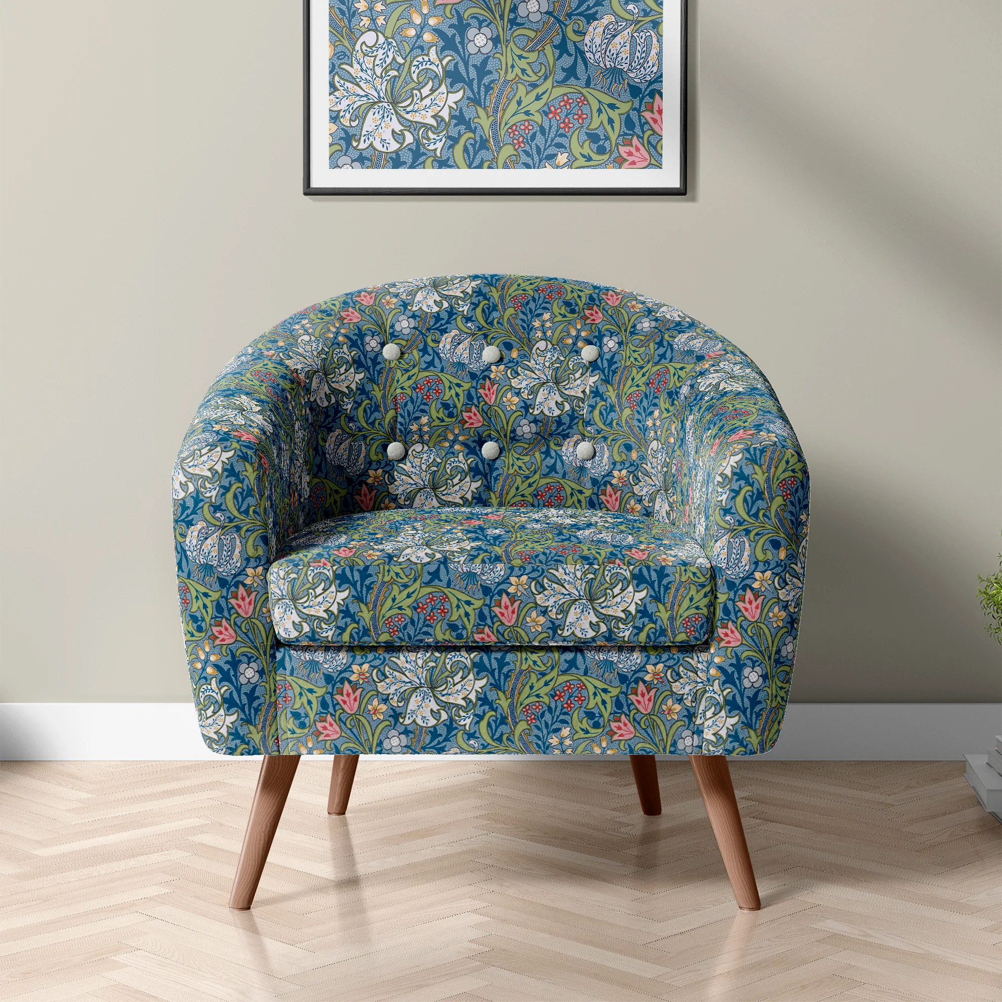 Home Decor Fabric - William Morris - Golden Lily - Blue - Image 3