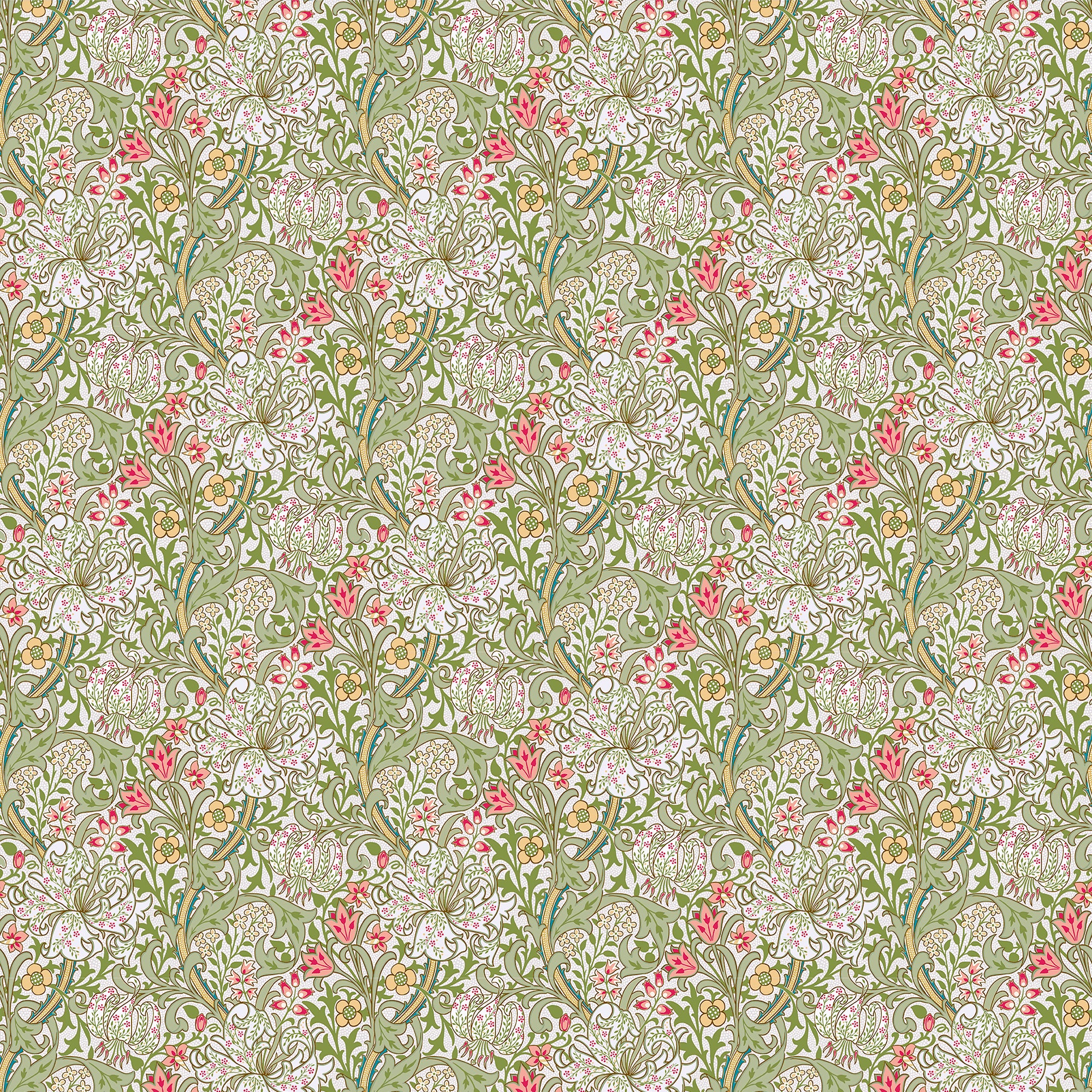 Home Decor Fabric - William Morris - Golden Lily - Coral - Image 2