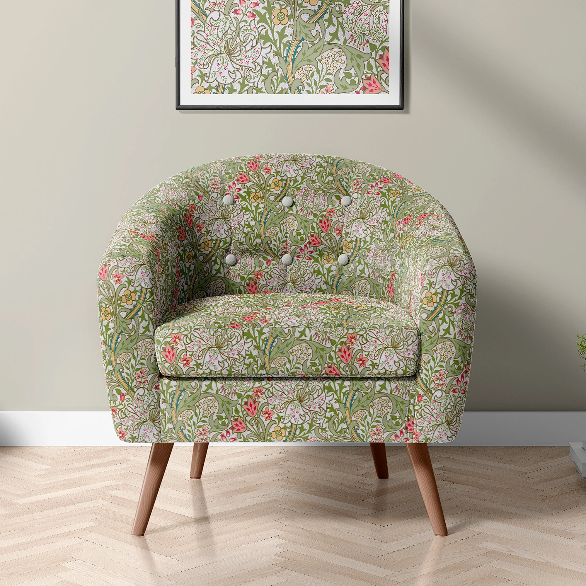 Home Decor Fabric - William Morris - Golden Lily - Coral - Image 4
