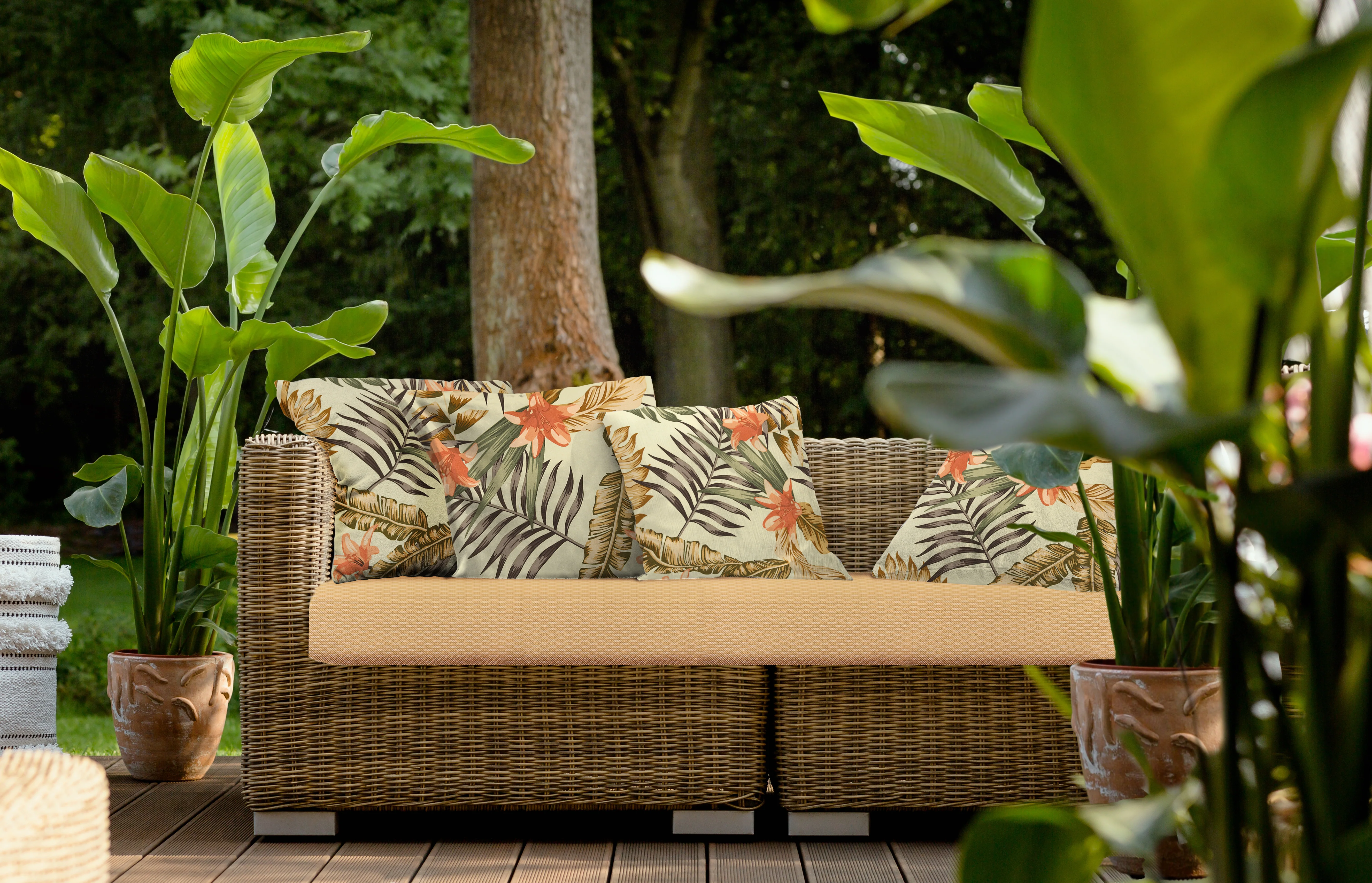 Outdoor Decor Fabric - Bombay - Kawai - Tan - Image 2