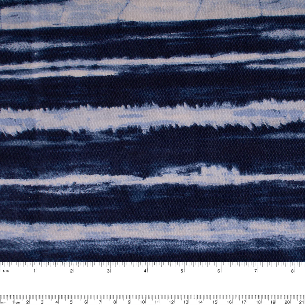 INDIGO DYED Cotton print - Stripes - Dark blue - Image 2