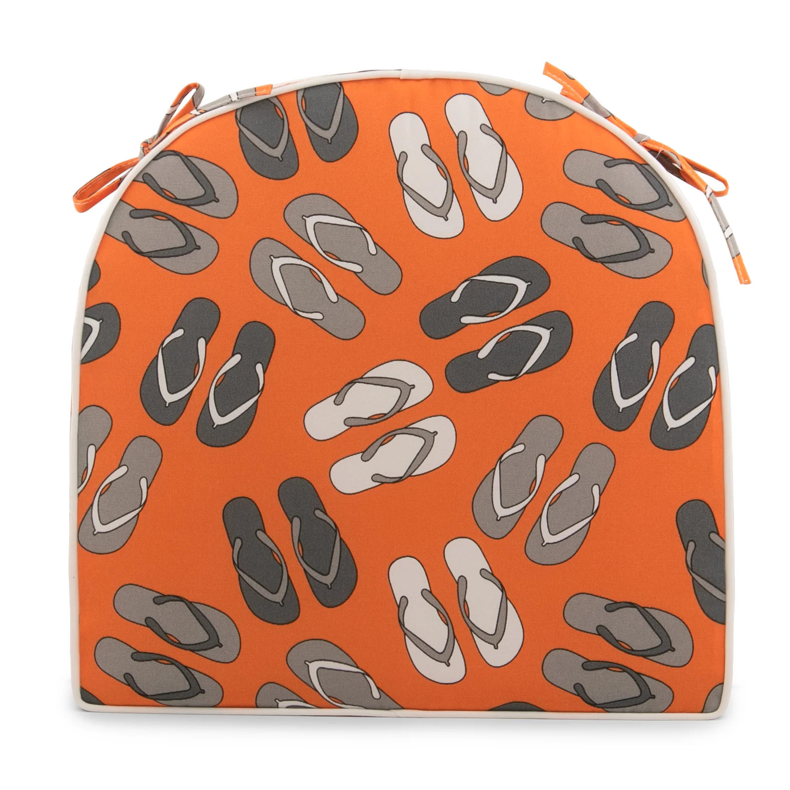 Indoor/Outdoor chair pad cushion - Flip Flop - Orange - 18 x 18 x 1.5''