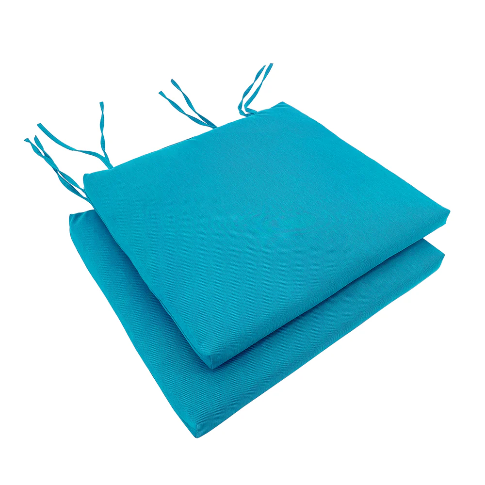 Indoor/Outdoor chair pad cushion - Solid - Aqua - 19 x 18 x 1''