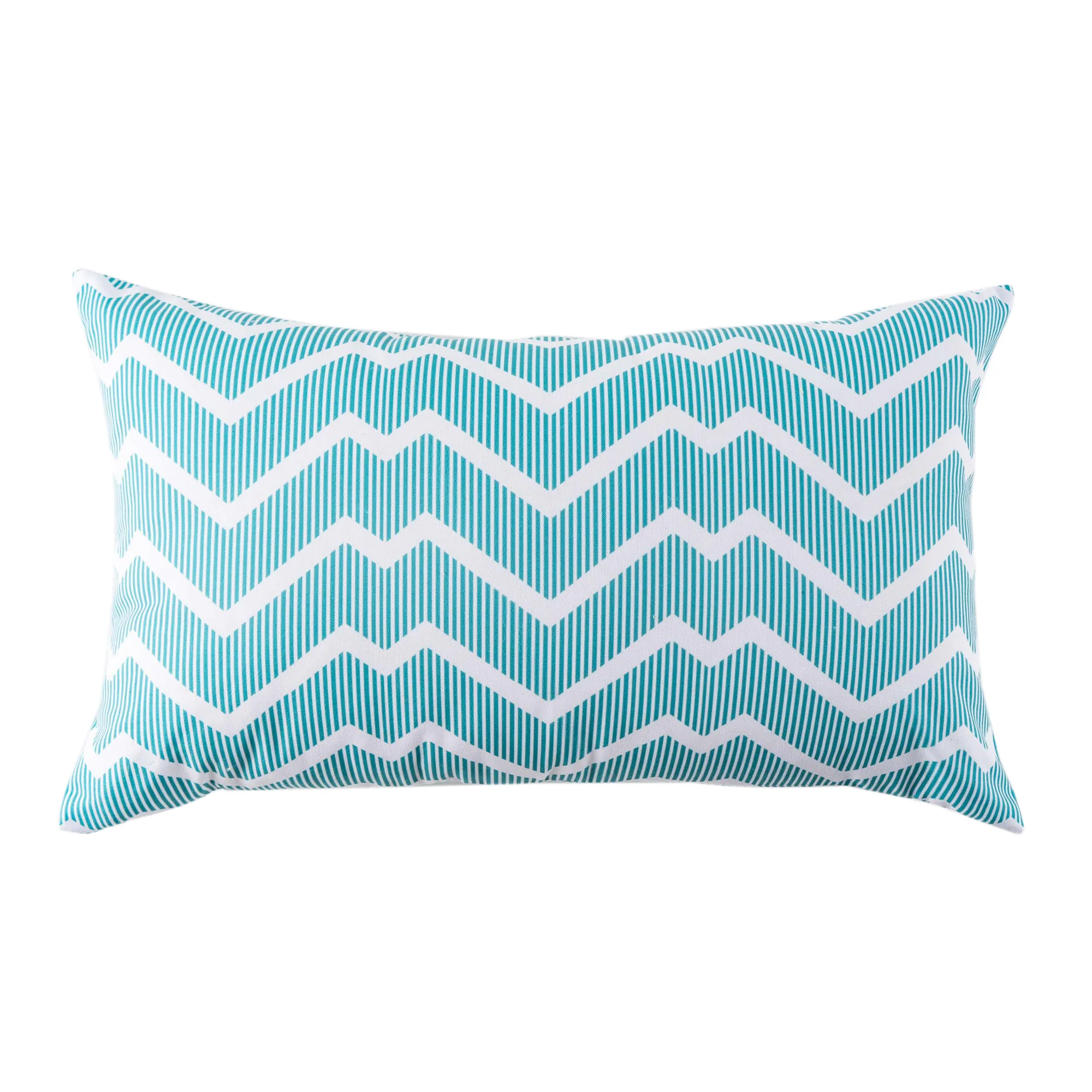 Indoor/Outdoor cushion - 12 x 20'' - Zig Zag - Aqua