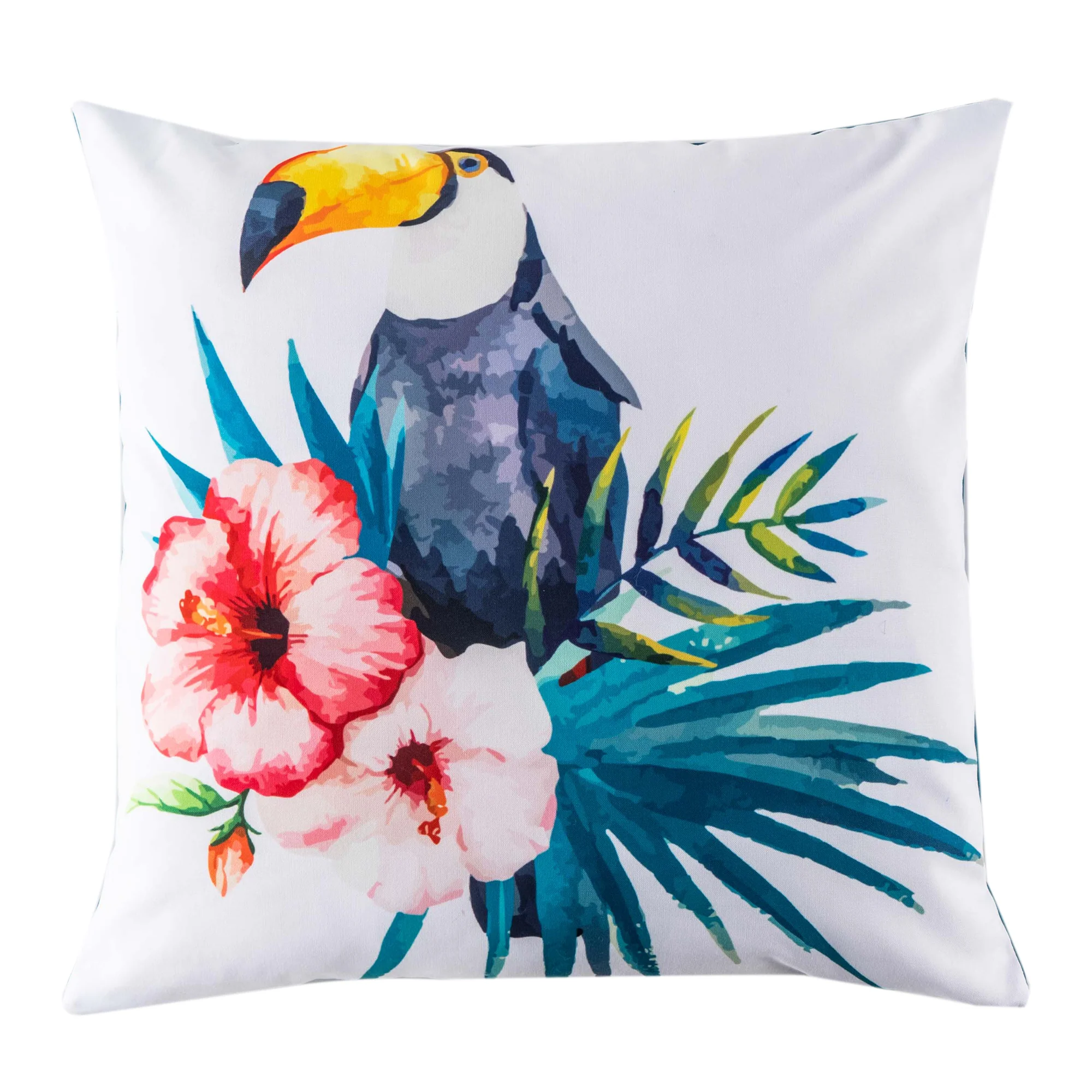 Indoor/Outdoor cushion - 18 x 18'' - Toucan - Teal