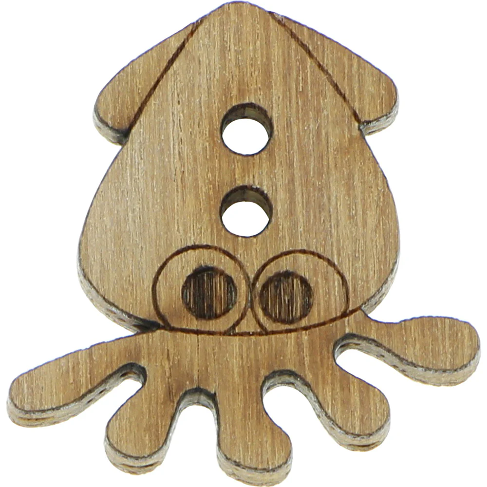 INSPIRE 2 Hole Button - 25mm (1") - Wood -4 pcs