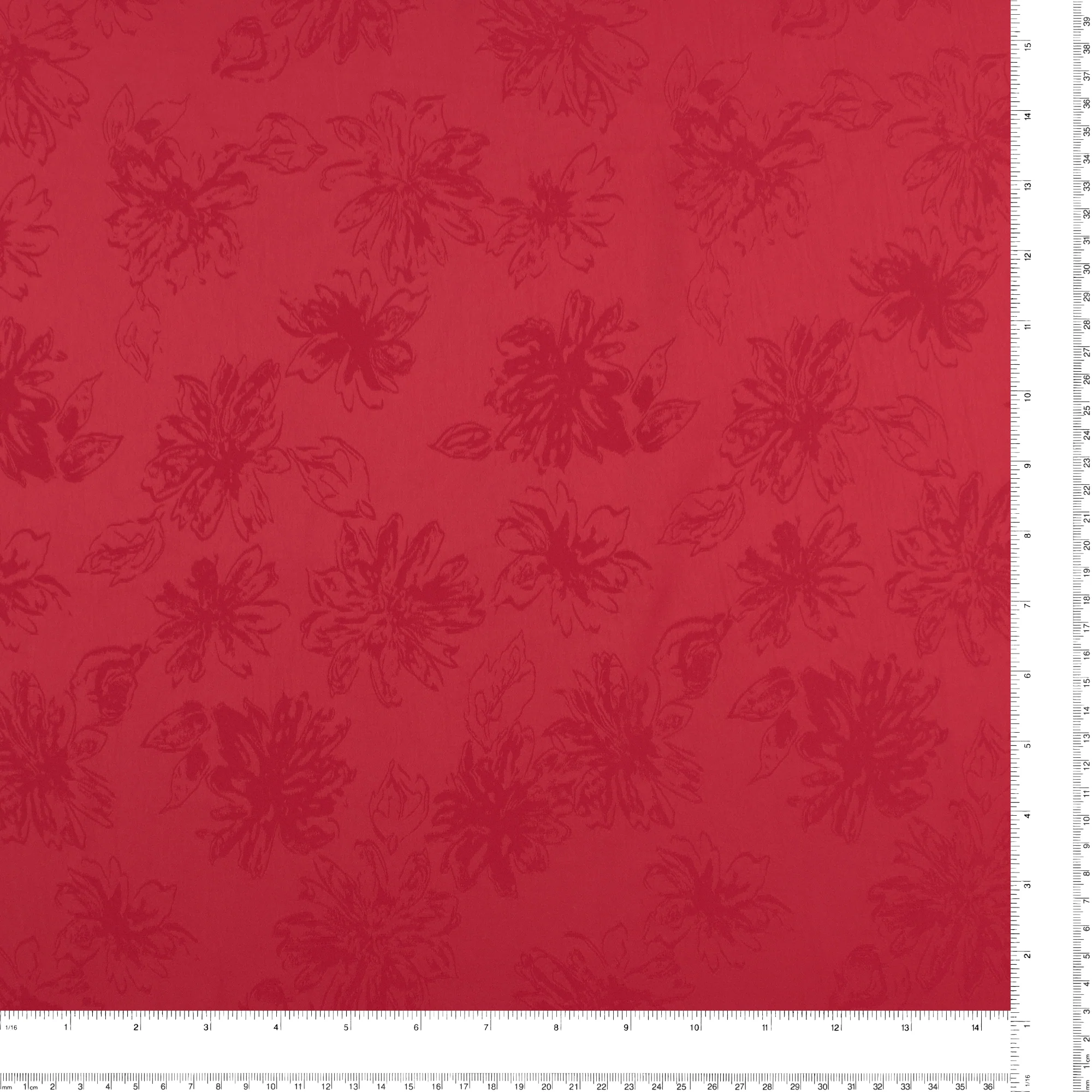 Jaquard flowers - LAURA - Red - Image 3