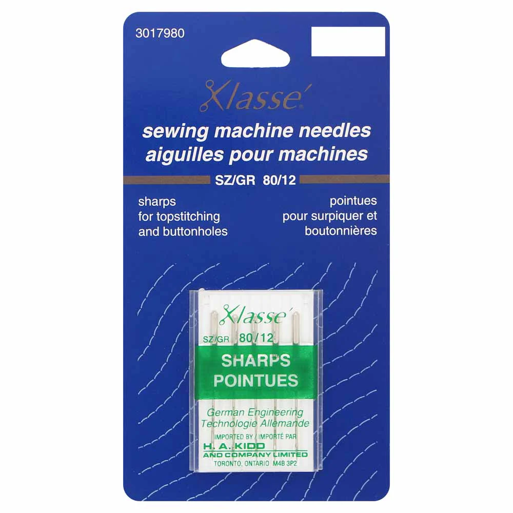 KLASSE´ Sharps Needles Carded - Size 80/12 - 5 count