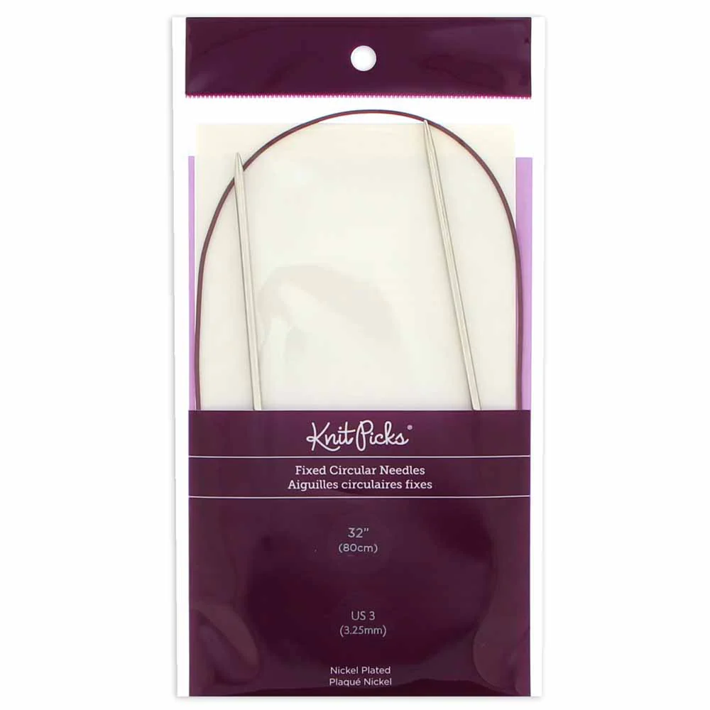 KNIT PICKS Nickel Plated Circular Knitting Needles - 80cm (32") - 3.25mm/US 3
