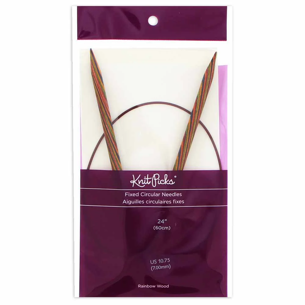 KNIT PICKS Rainbow Wood Circular Knitting Needles - 60cm (24") - 7mm