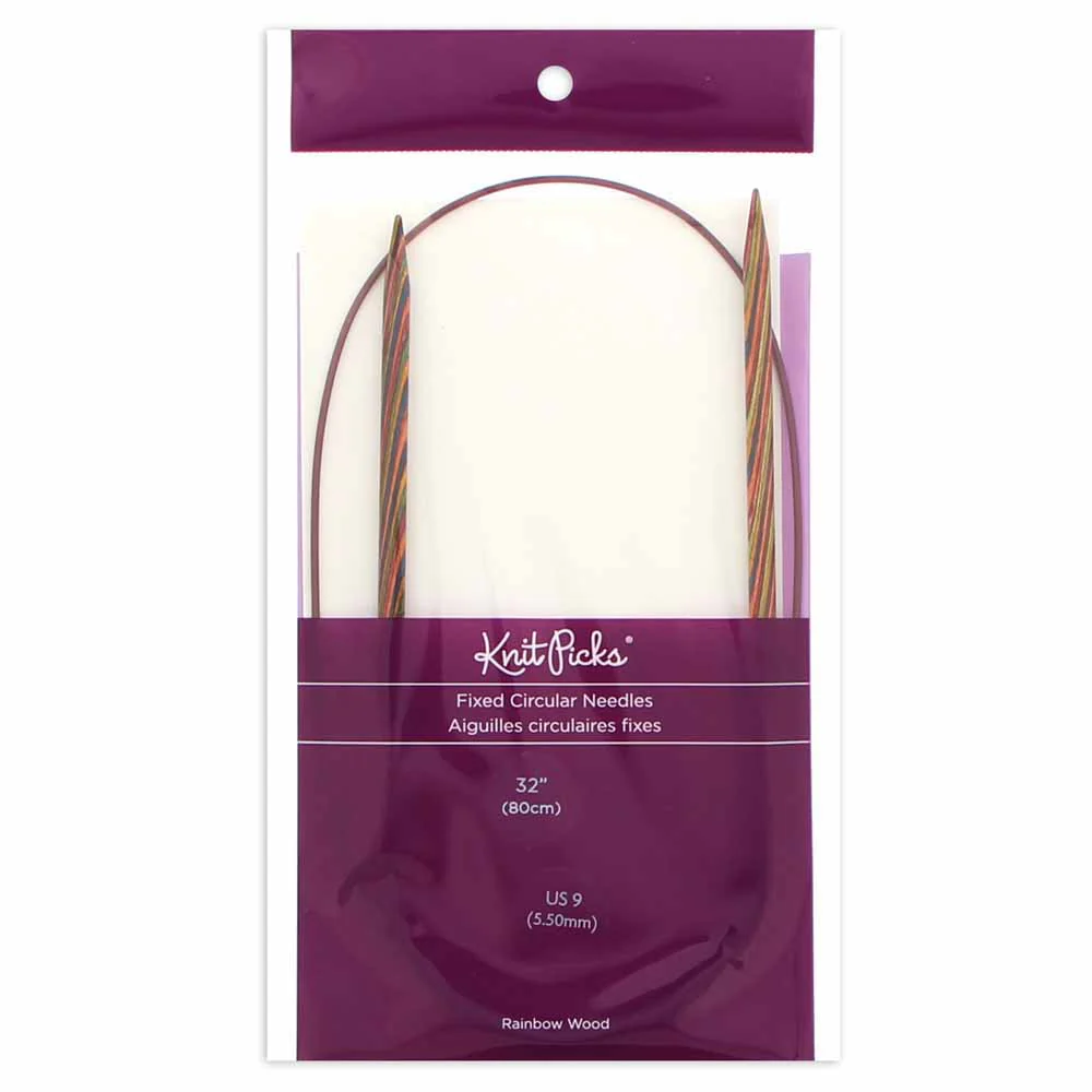 KNIT PICKS Rainbow Wood Circular Knitting Needles - 80cm (32") - 5.5mm/US 9