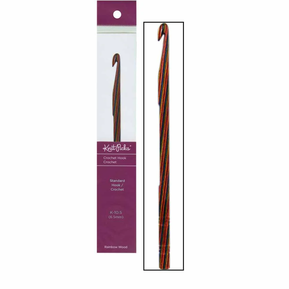 KNIT PICKS Rainbow Wood Crochet Hooks 15cm (6") - 6.5mm/US K-10.5