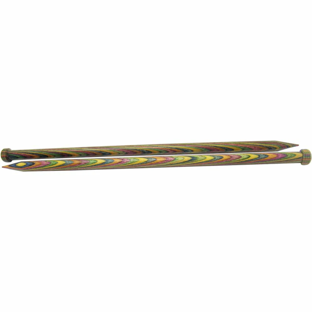 KNIT PICKS Rainbow Wood Single Point Knitting Needles 35cm (14") - 10mm/US 15