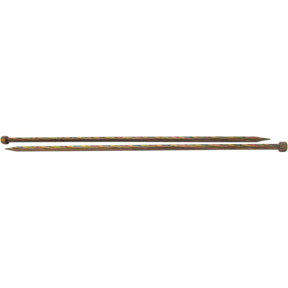 KNIT PICKS Rainbow Wood Single Point Knitting Needles 35cm (14") - 6mm/US 10