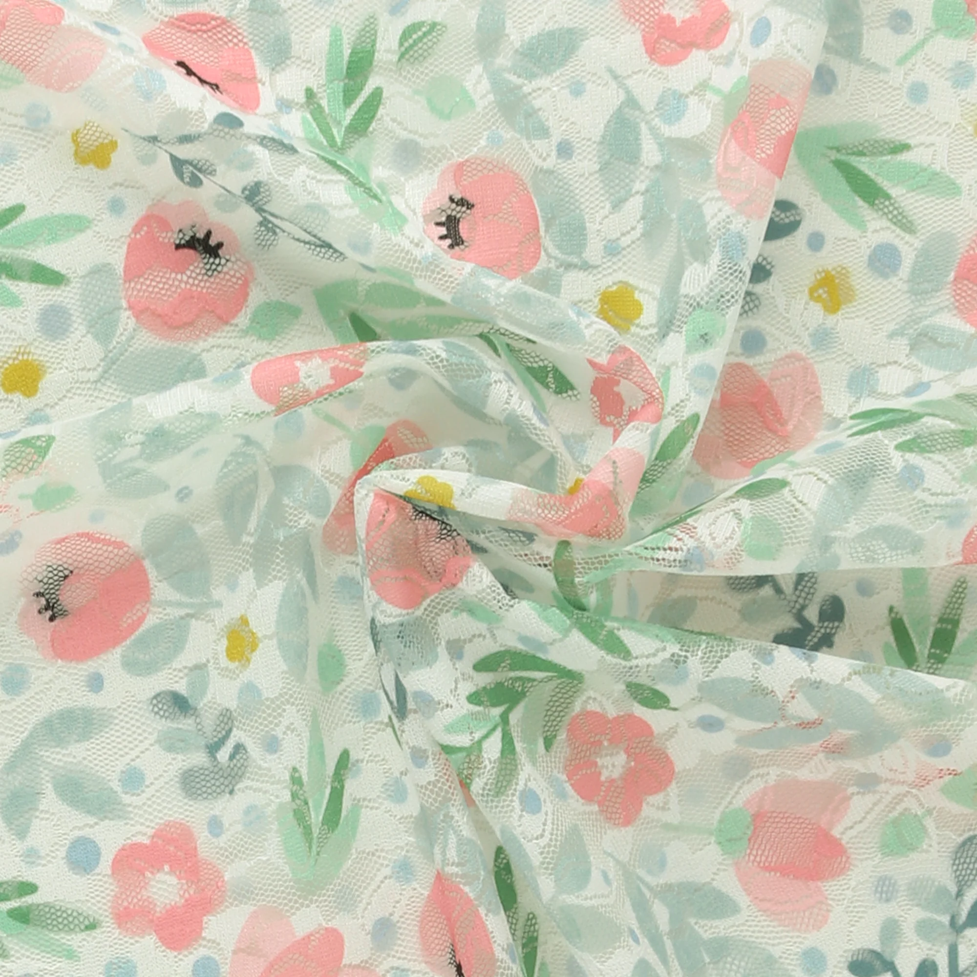 Lace Print - AZALEA - 003 - Coral - Image 2