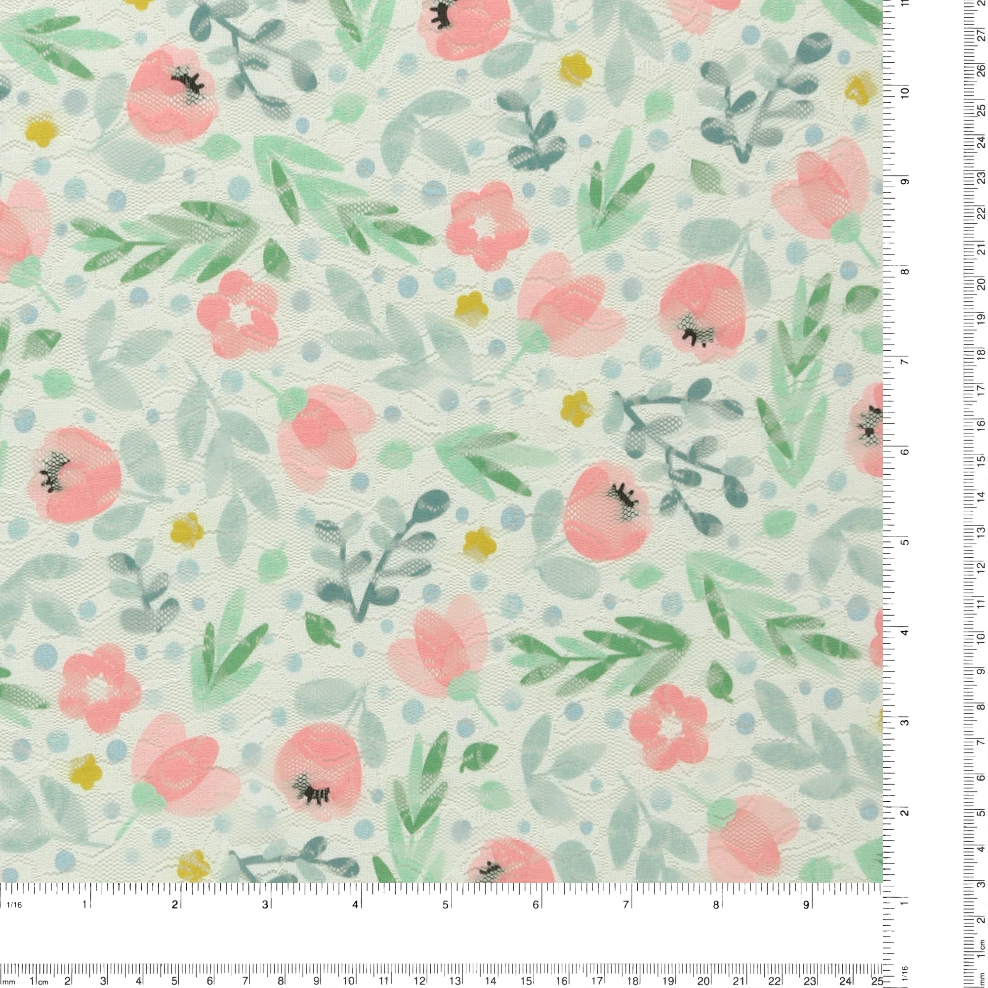 Lace Print - AZALEA - 003 - Coral - Image 3