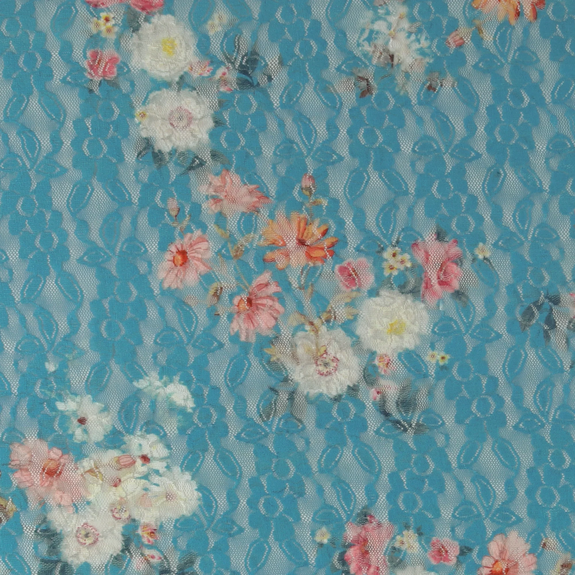 Lace Print - AZALEA - 004 - Aqua
