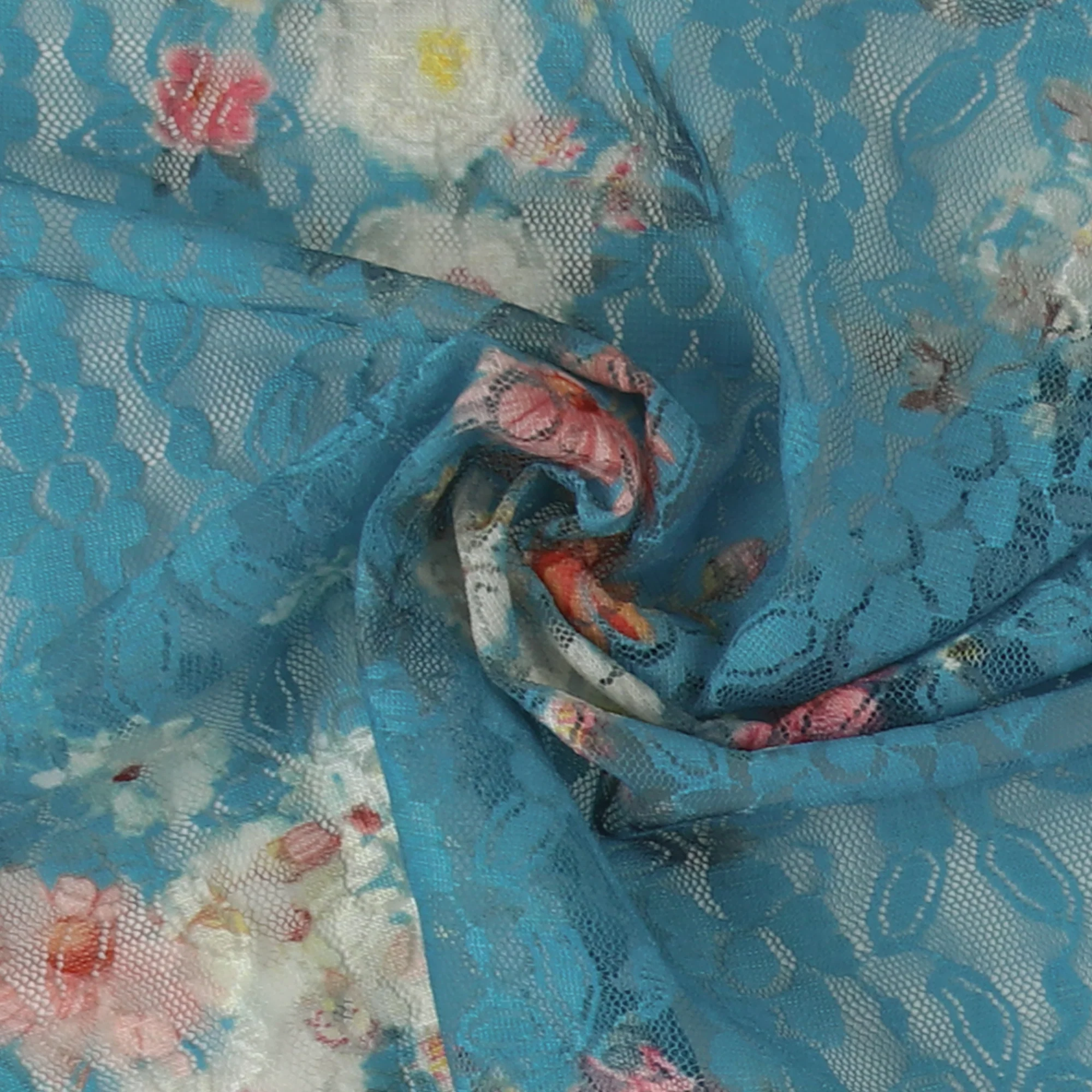 Lace Print - AZALEA - 004 - Aqua - Image 2