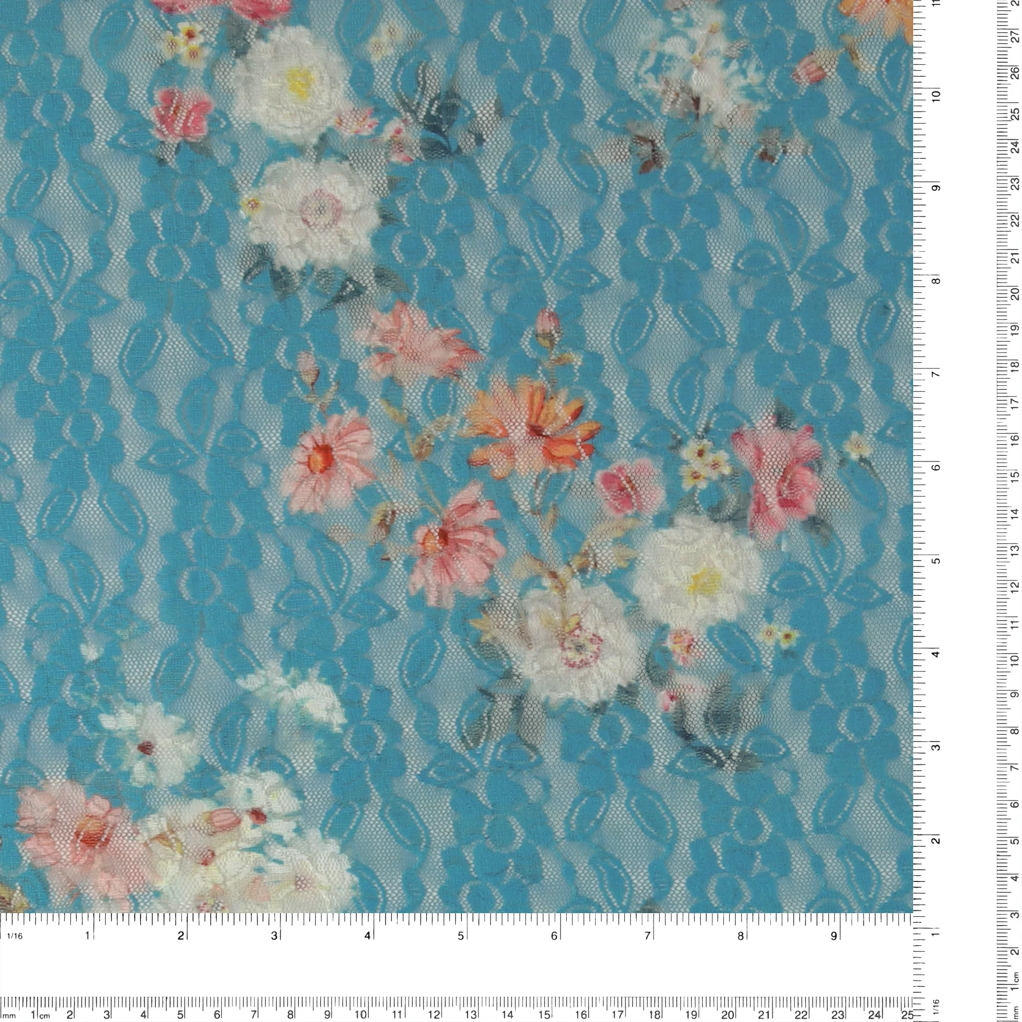 Lace Print - AZALEA - 004 - Aqua - Image 3