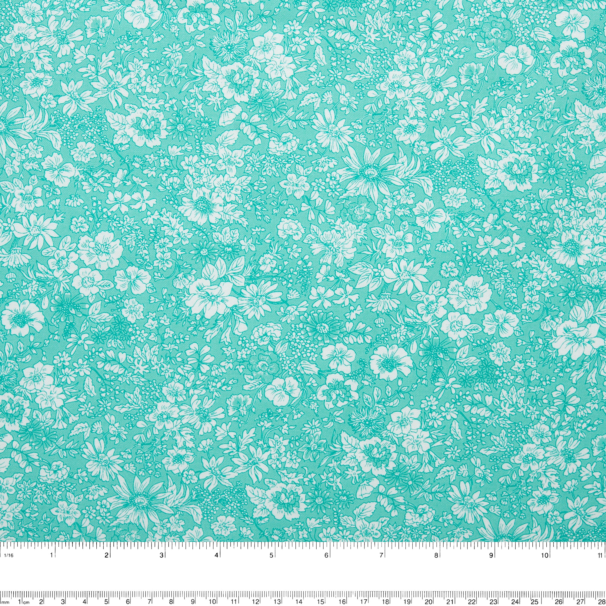 LIBERTY of PARIS Printed Cotton - Floral - Aqua - Image 4