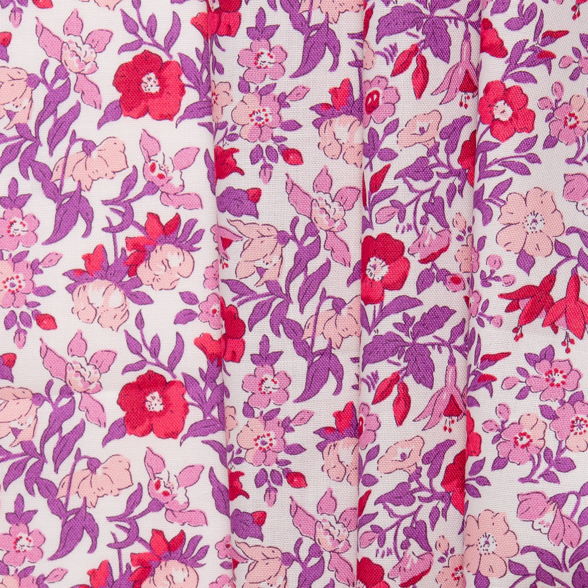 LIBERTY of PARIS Printed Cotton - Flowered Garden - Fushia - Image 4