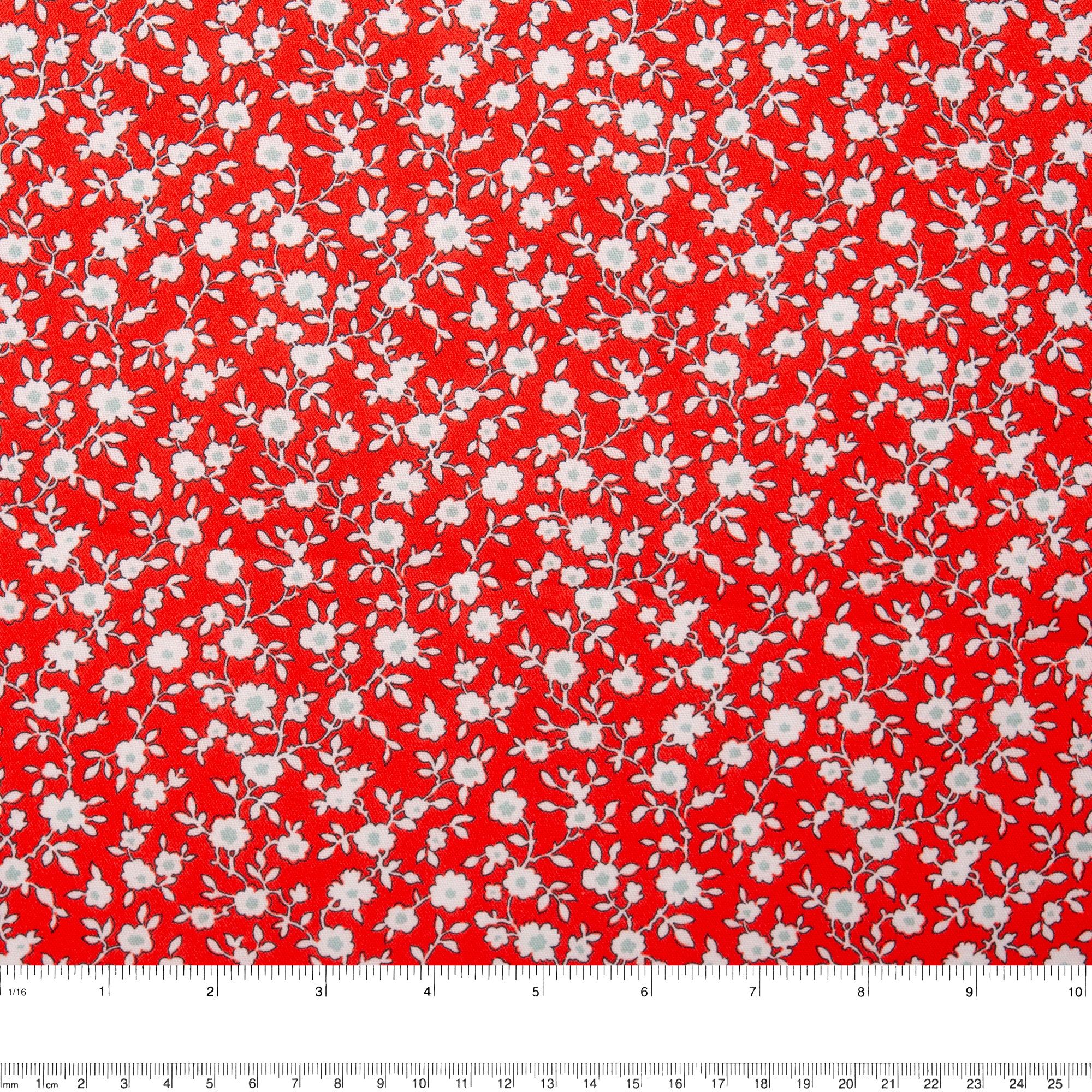 LIBERTY of PARIS Printed Cotton - Flowery - Red - Image 3