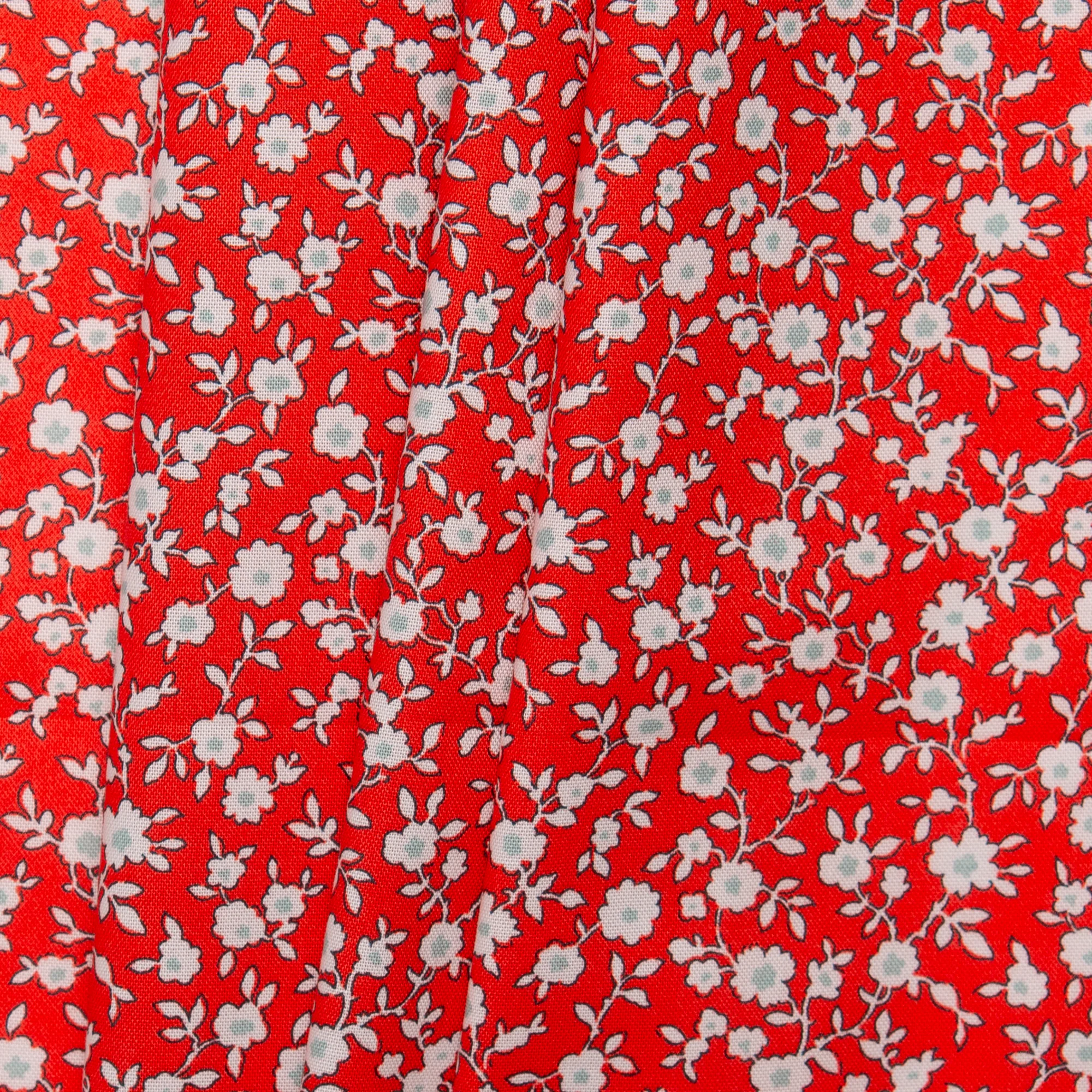 LIBERTY of PARIS Printed Cotton - Flowery - Red - Image 4