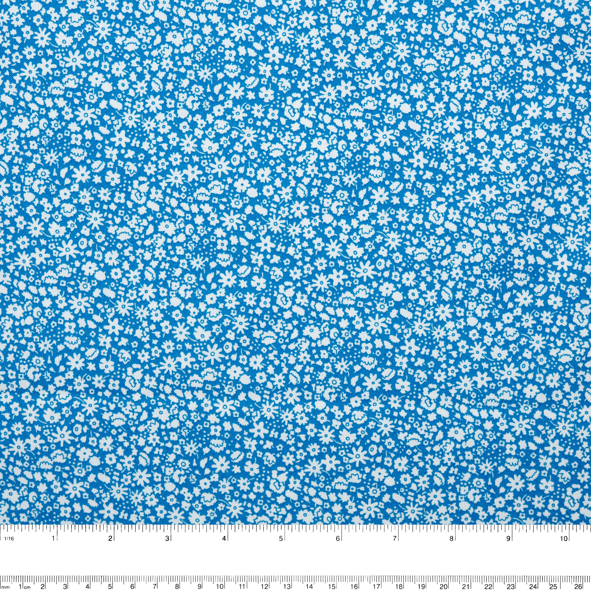 LIBERTY of PARIS Printed Cotton - Small Bouquet - Blue - Image 3