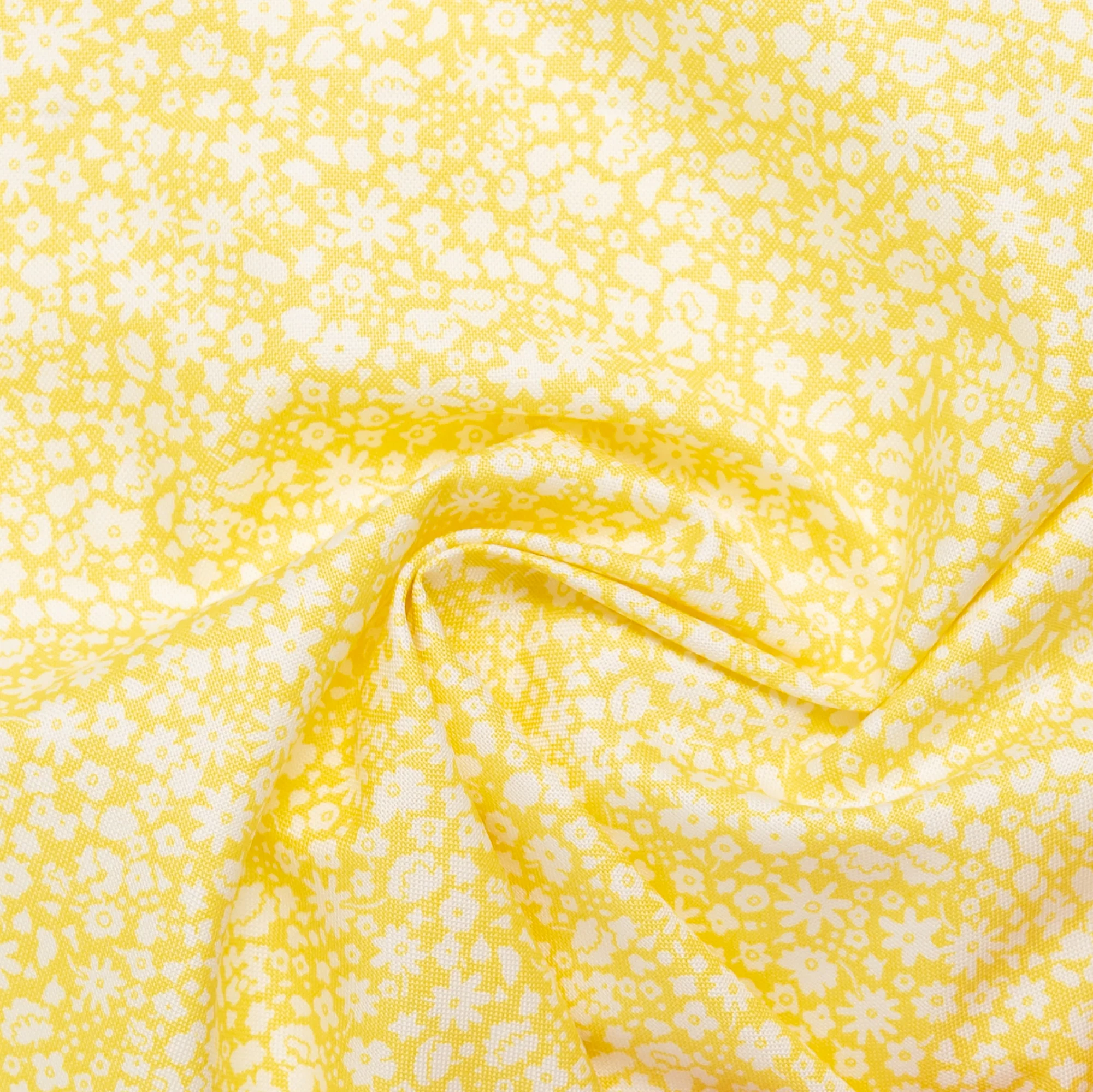 LIBERTY of PARIS Printed Cotton - Small Bouquet - Yellow - Image 2