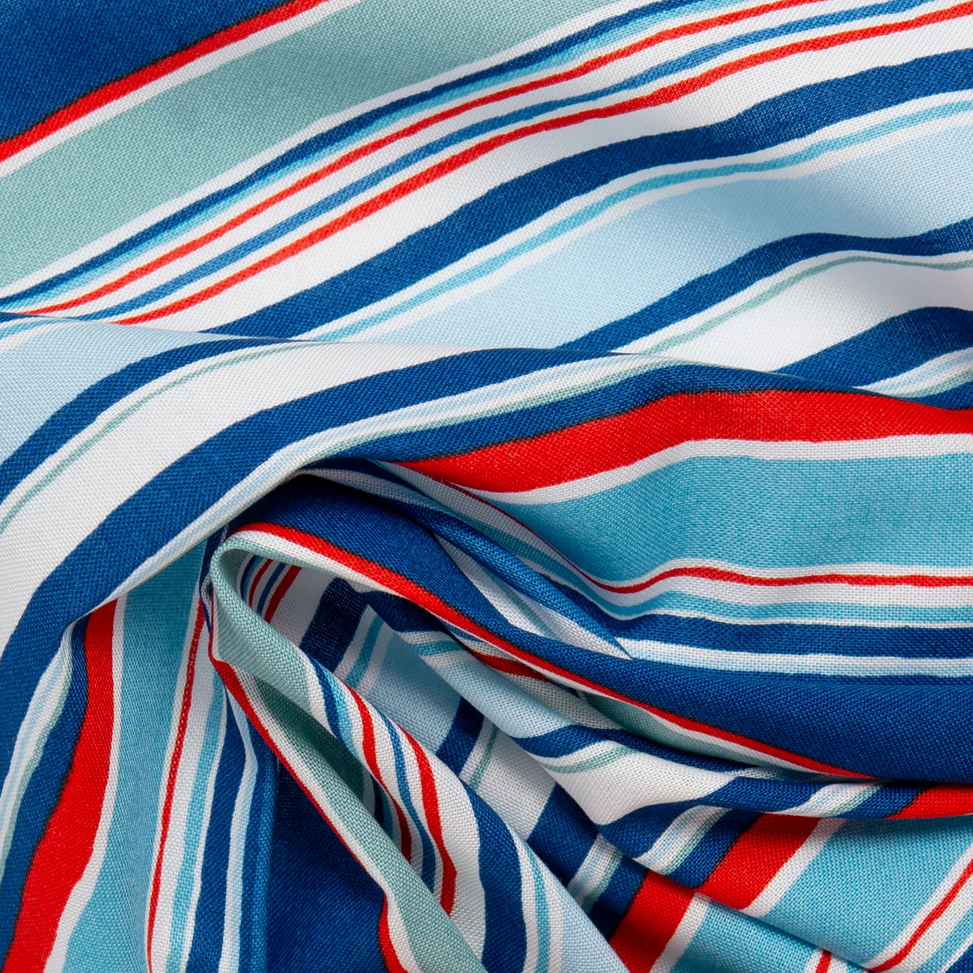 LIBERTY of PARIS Printed Cotton - Stripes - Blue - Image 2