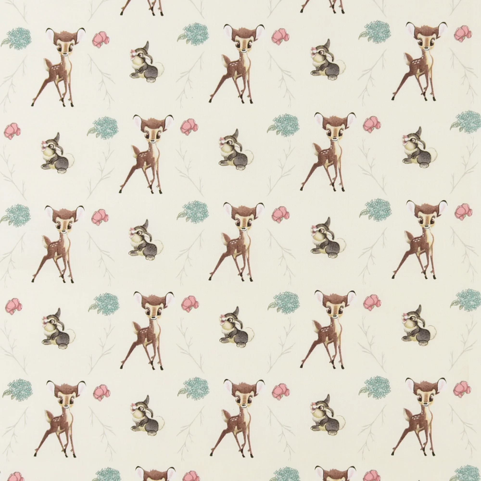Licensed Cotton Print - Bambi Thumper Cross - Ivory