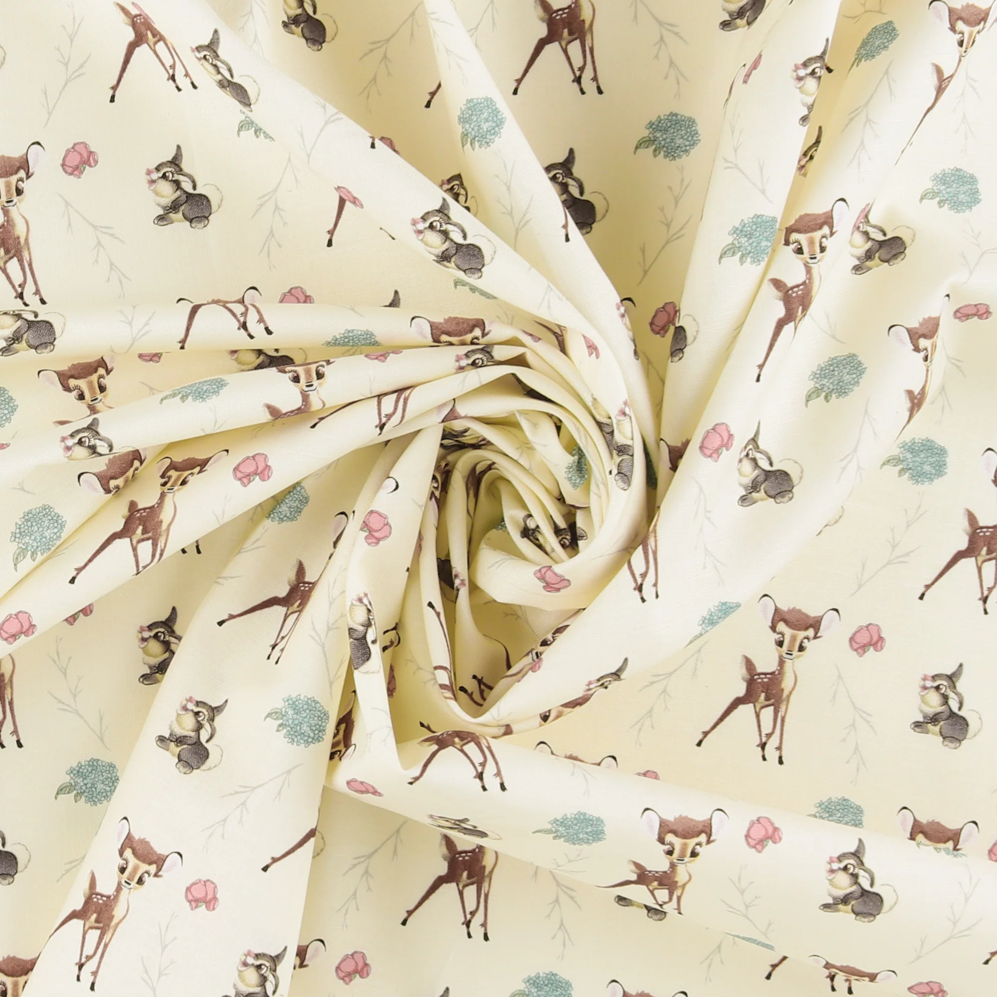 Licensed Cotton Print - Bambi Thumper Cross - Ivory - Image 2