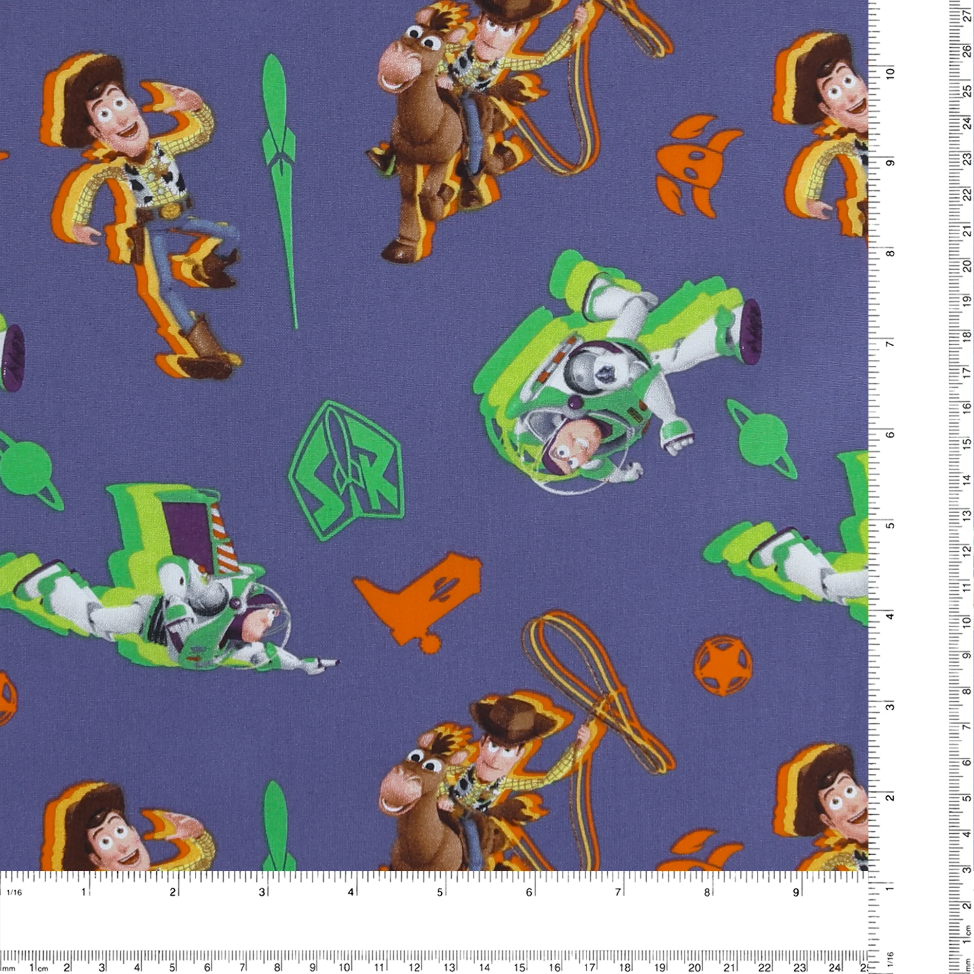 Licensed Cotton Print - Buzz and Woody - Indigo - Image 3