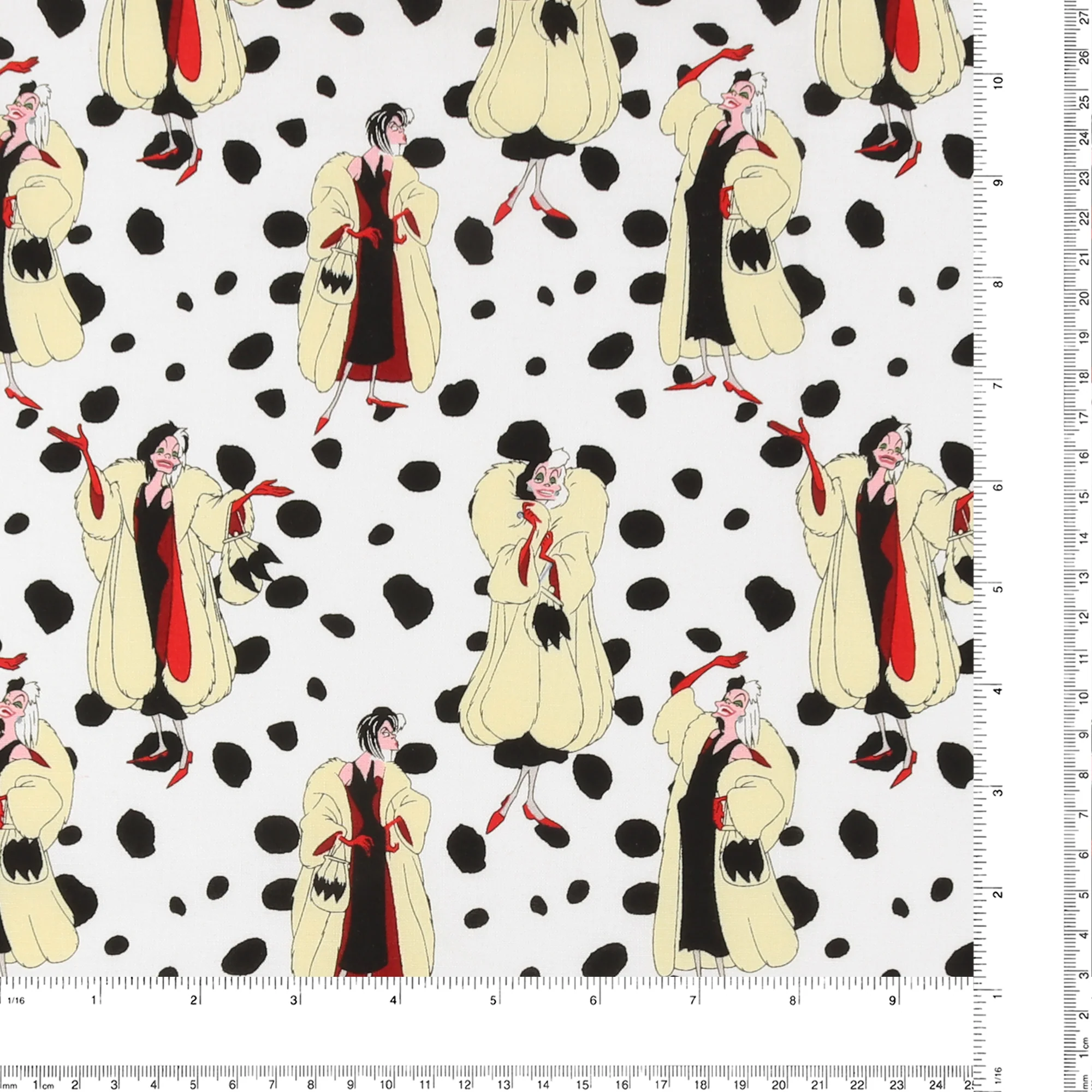 Licensed Cotton Print - Cruella - White - Image 3