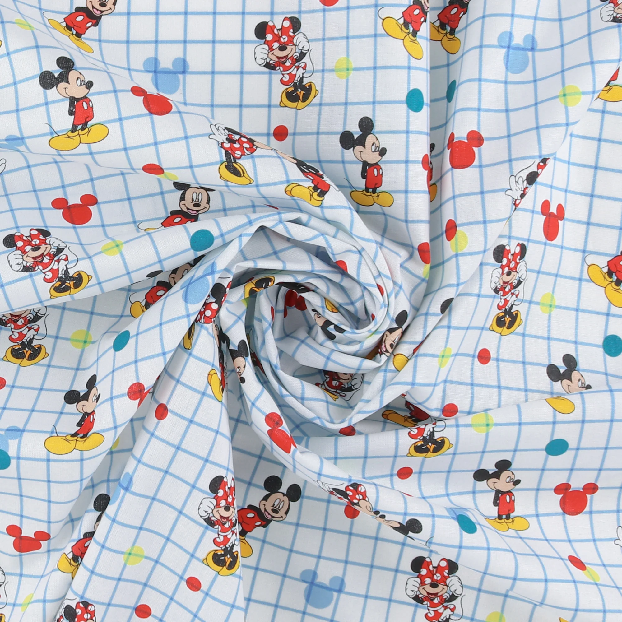 Licensed Cotton Print - Mickey & Minnie - White - Image 2