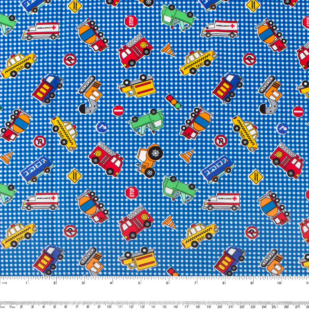 Licensed Cotton Print - Thomas and friends - Vehicles - Blue - Image 2