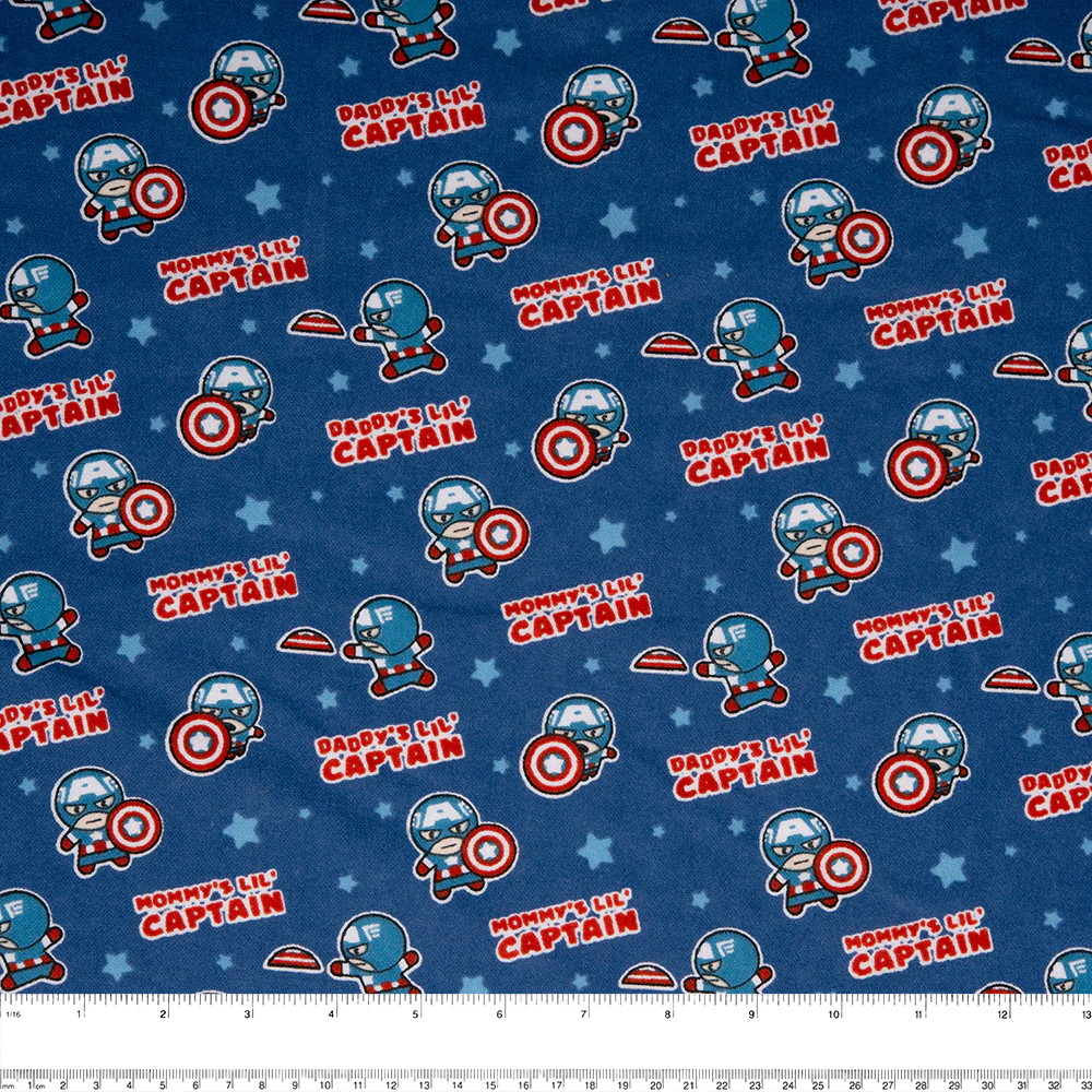Licensed Flannelette Print - Captain America - Logo - Blue - Image 2