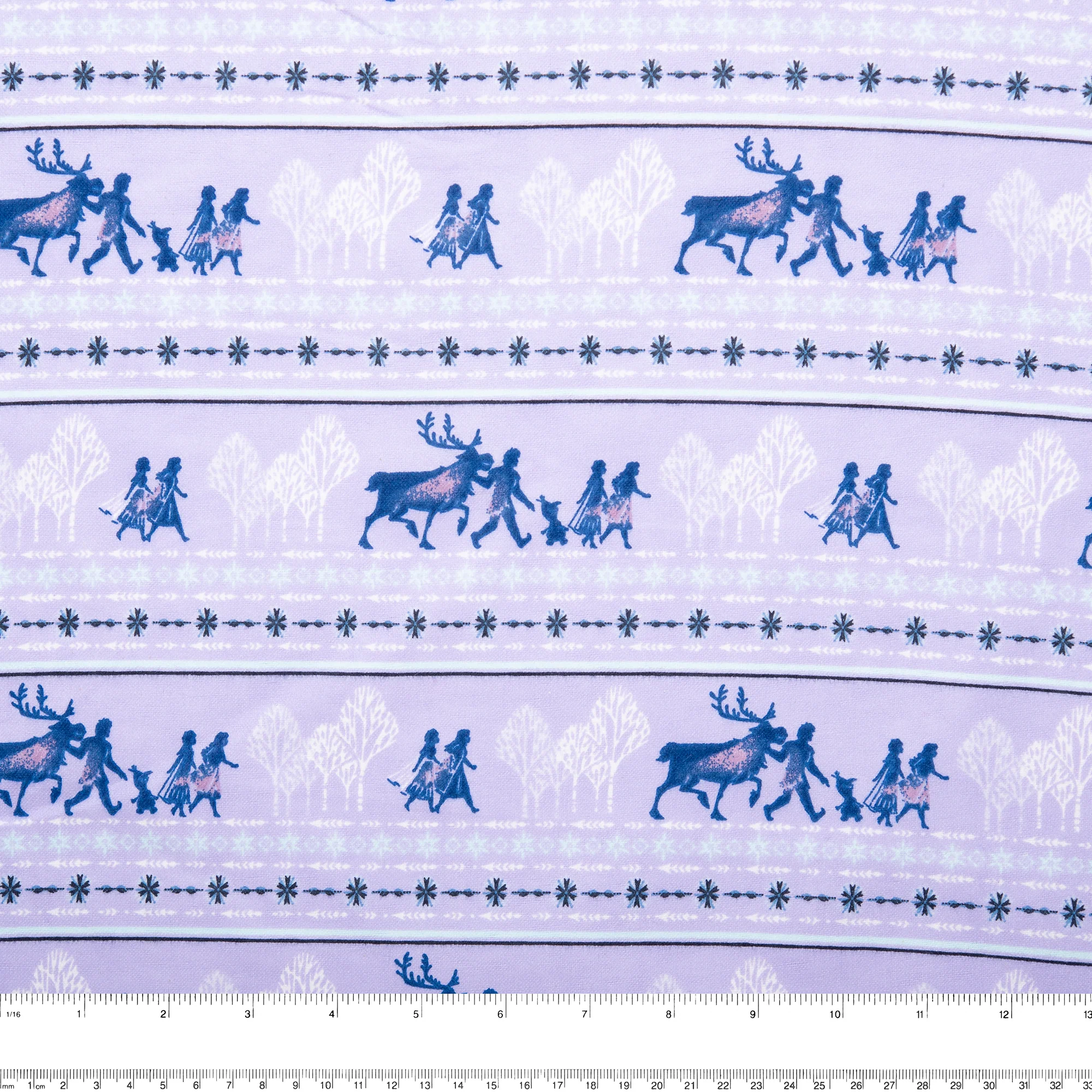 Licensed Flannelette Print - Frozen stripe - Lilac - Image 3