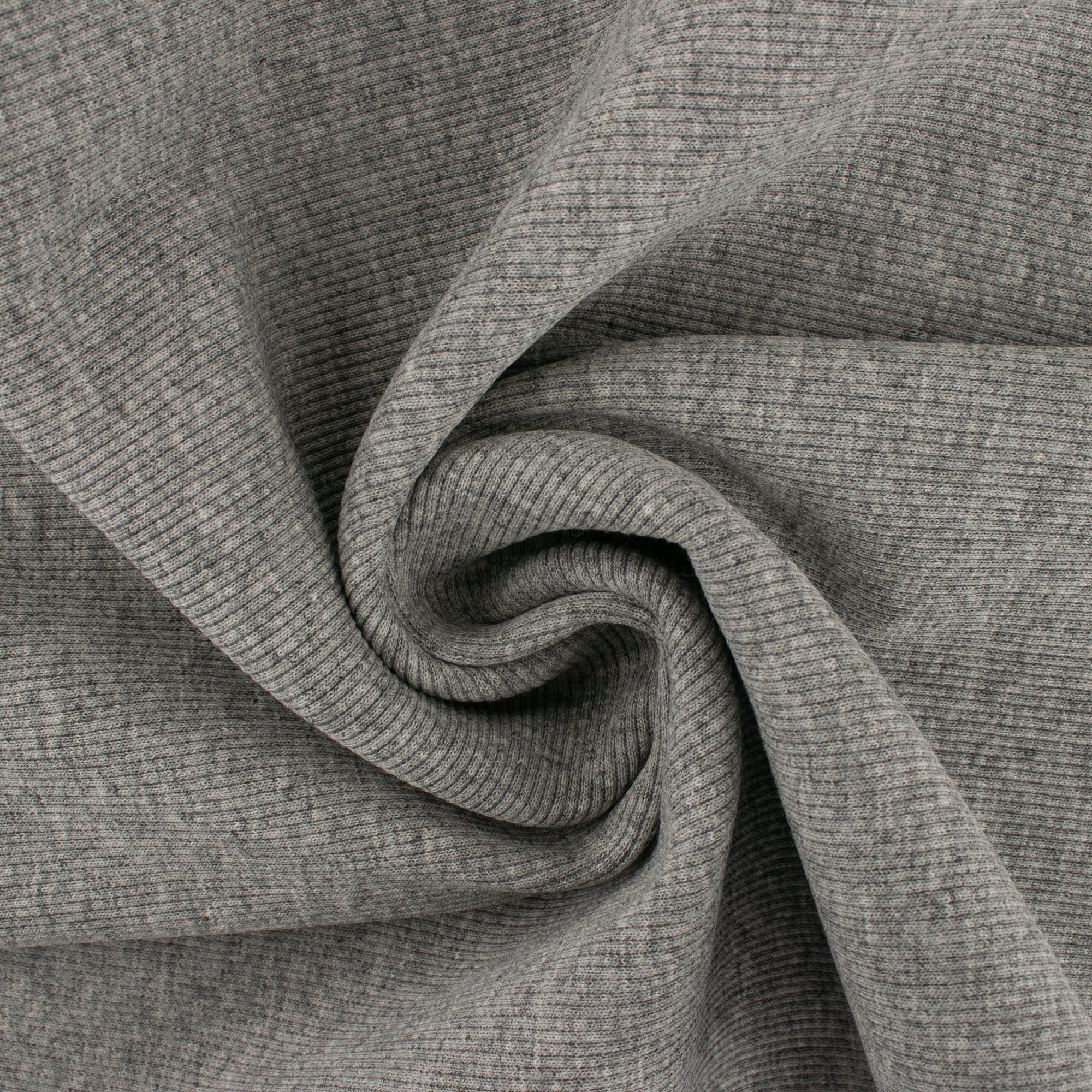 Light Weight Tubular Rib Knit - 2 X 2 - Grey - Image 2