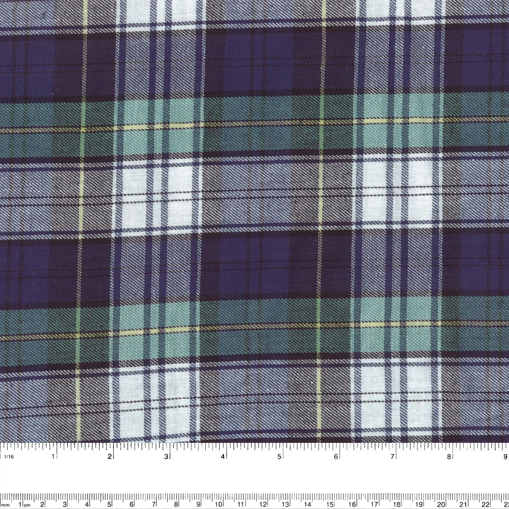 LONDON brushed plaid - Dress Campbell - Navy / White / Green - Image 2