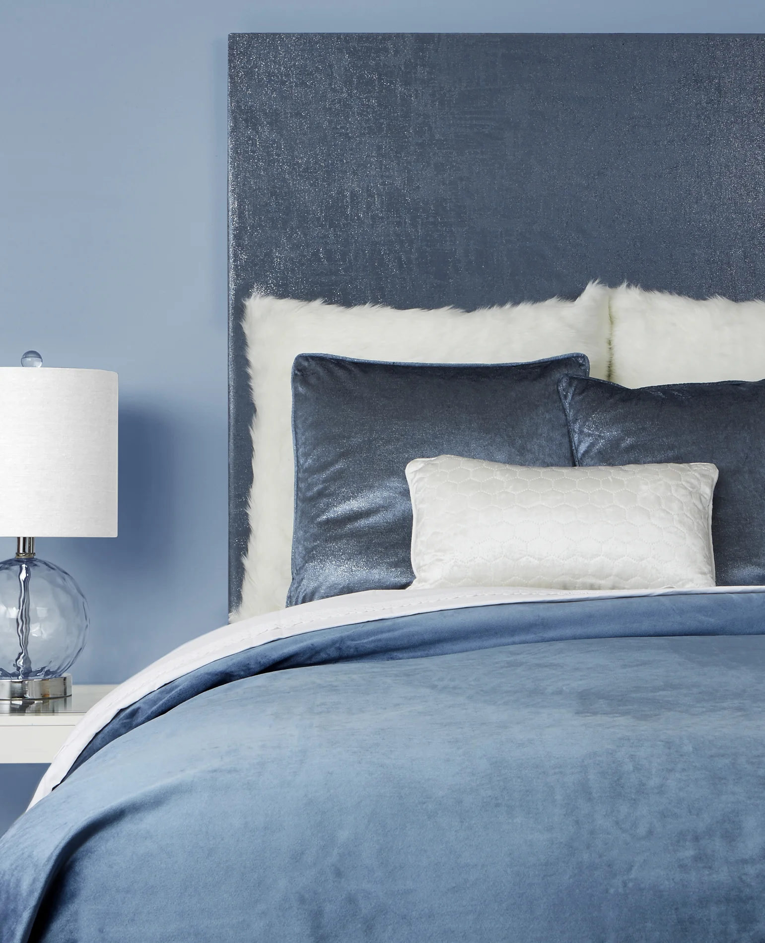 Luxe Velvet - 3 pc Duvet cover - Light Blue