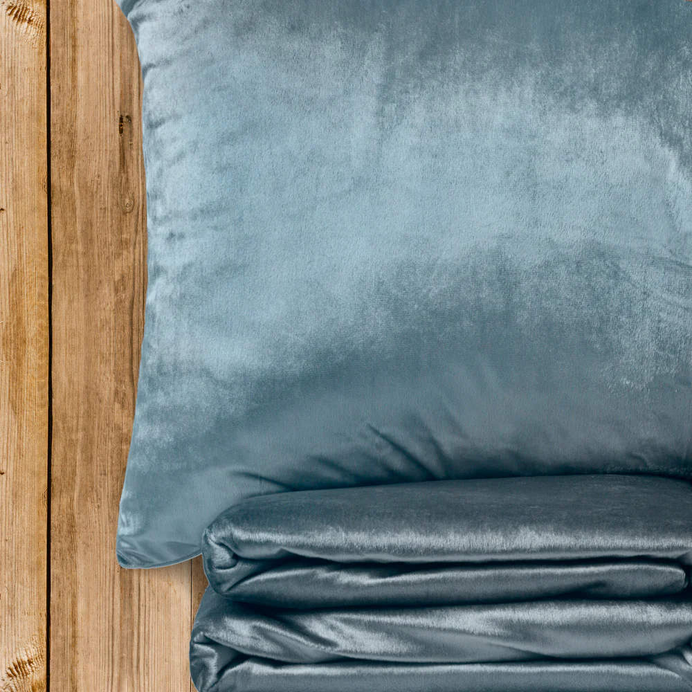 Luxe Velvet - 3 pc Duvet cover - Light Blue - Image 2