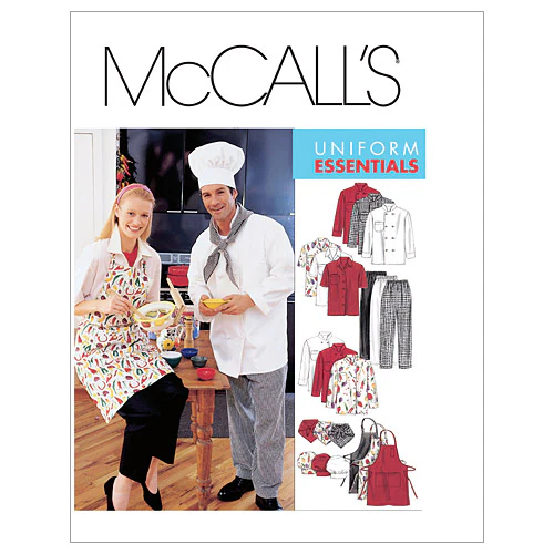 M2233 Misses' and Men's Jacket, Shirt, Apron, Pull-On Pants, Neckerchief and Hat (size: Large)