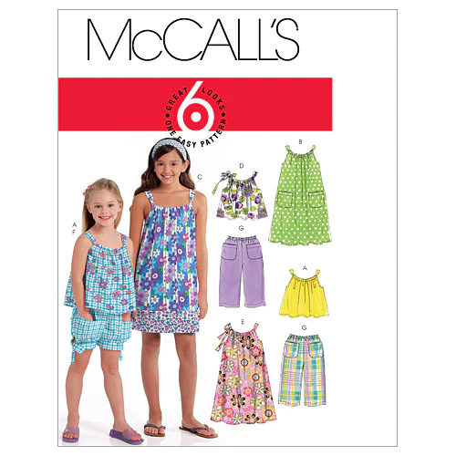 M5797 Children's/Girls' Tops, Dresses, Shorts and Pants