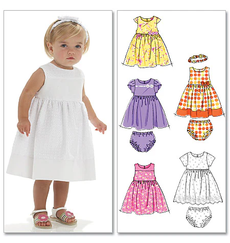 M6015 Infants' Lined Dresses, Panties And Headband (size: All Sizes In One Envelope) - Image 10