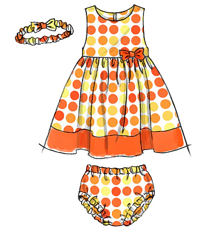 M6015 Infants' Lined Dresses, Panties And Headband (size: All Sizes In One Envelope) - Image 2