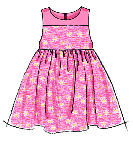 M6015 Infants' Lined Dresses, Panties And Headband (size: All Sizes In One Envelope) - Image 3