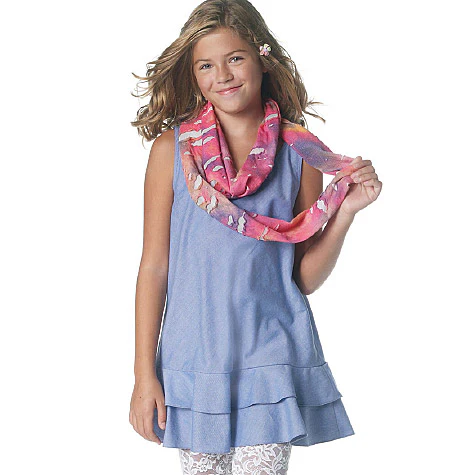 M6275 Girls'/Girls' Plus Dresses, Scarf and Leggings (size: 10 1/2 - 16 1/2) - Image 5