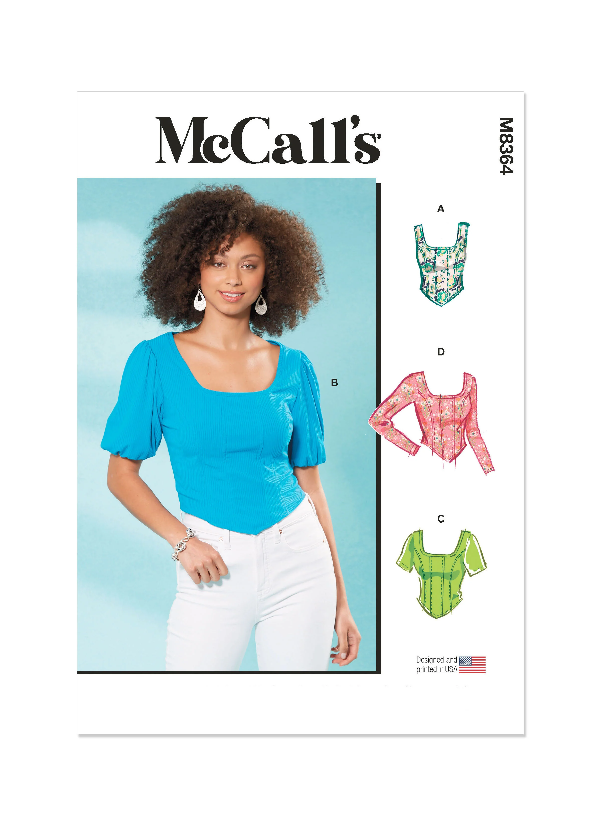 M8364 MISSES' KNIT CORSET TOPS (16-18-20-22-24)